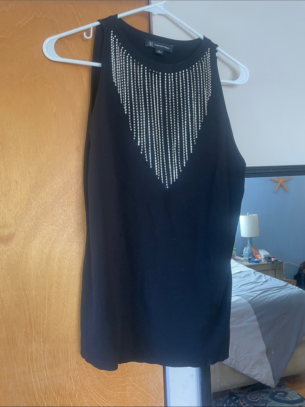 Black rhinestone top